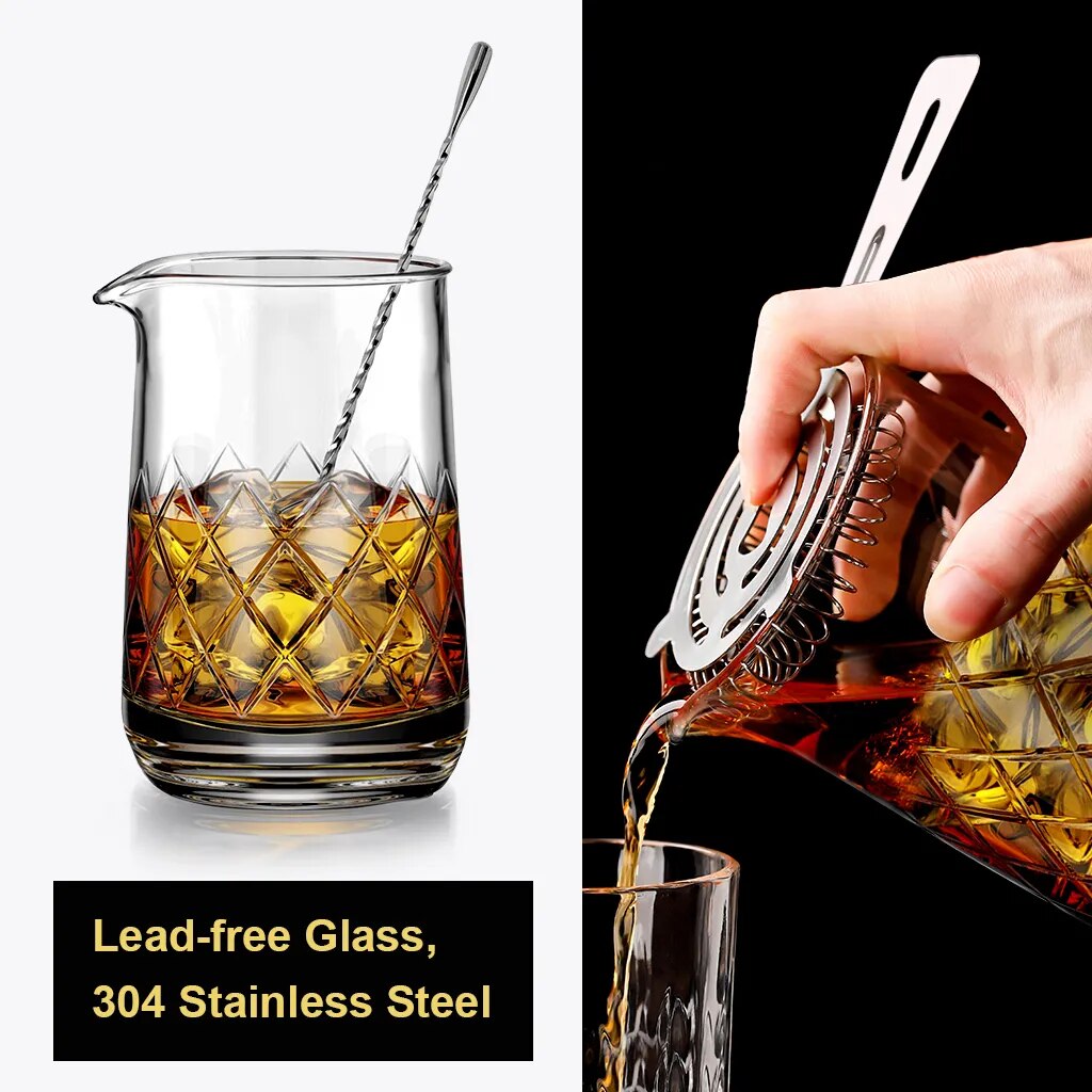 Stylish 13 Piece Set - Crystal Mixing Glass