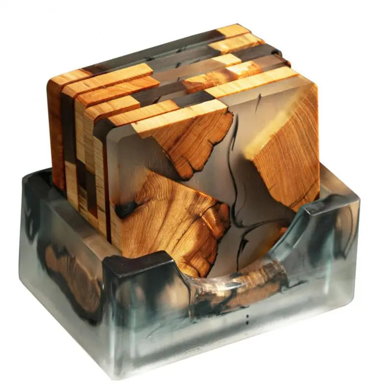 Stylish and Unique 6 Piece Wooden Coaster Set