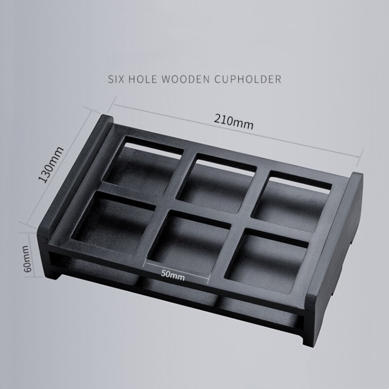 Square Shot Glass Set 6 Glasses With Optional Wooden Rack