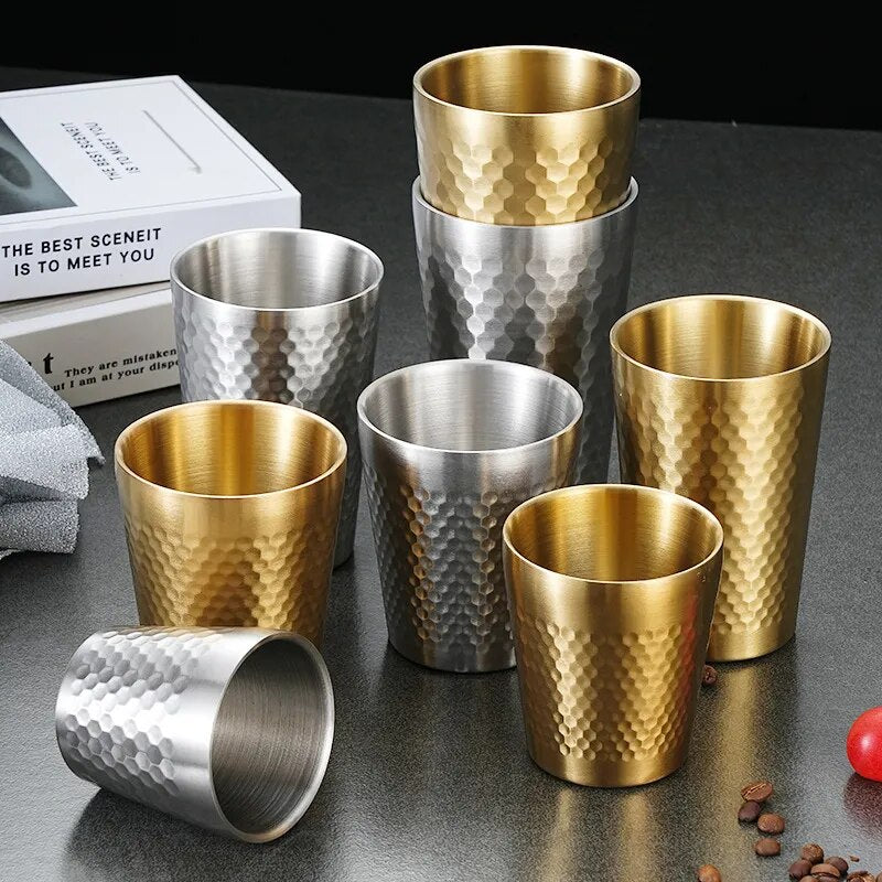Premium Double Layer Stainless Steel Drinking Cup (Various Sizes)