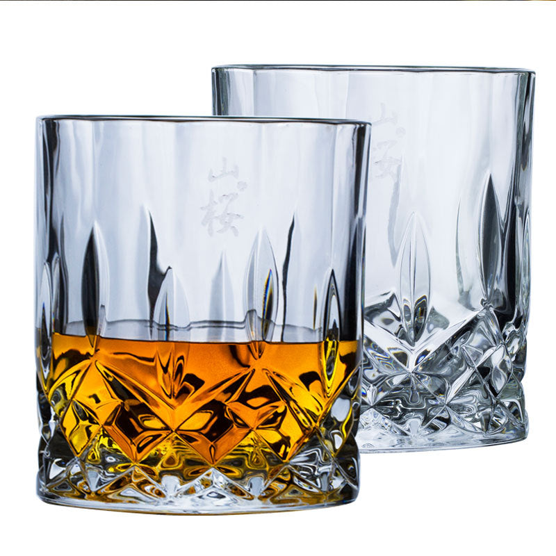 Sakura Glass Japanese Style Crystal Tumbler Whiskey Glass