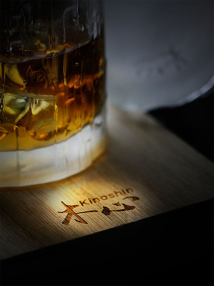 Kinoshin Japanese Style Wood Heart Whiskey Glass