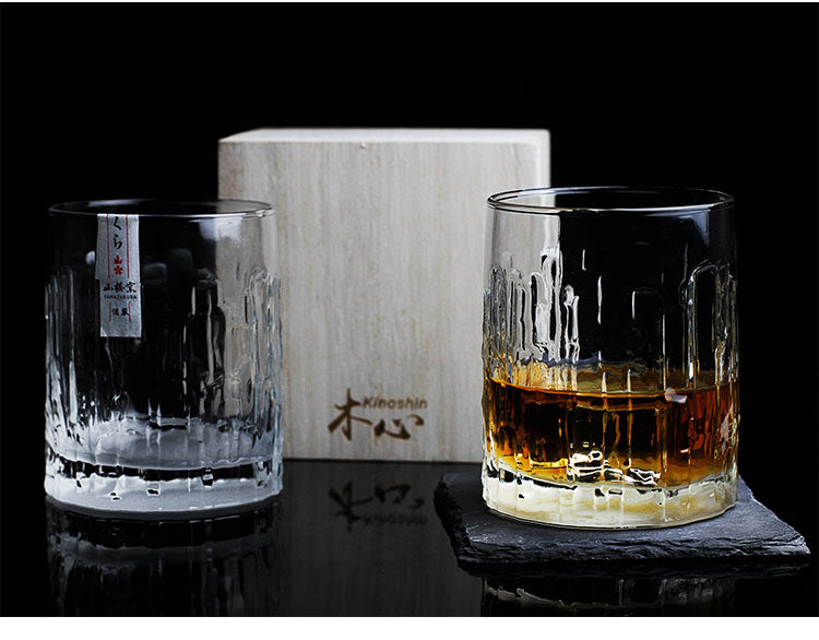 Kinoshin Japanese Style Wood Heart Whiskey Glass