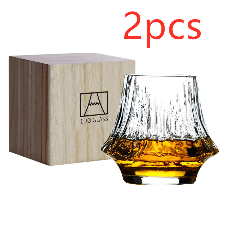 Edo Glass Japanese Mount Fuji Shaped Whiskey Glass