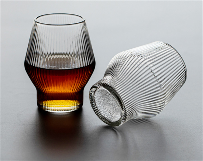 Japanese Style Vertical Pattern Whiskey Glass