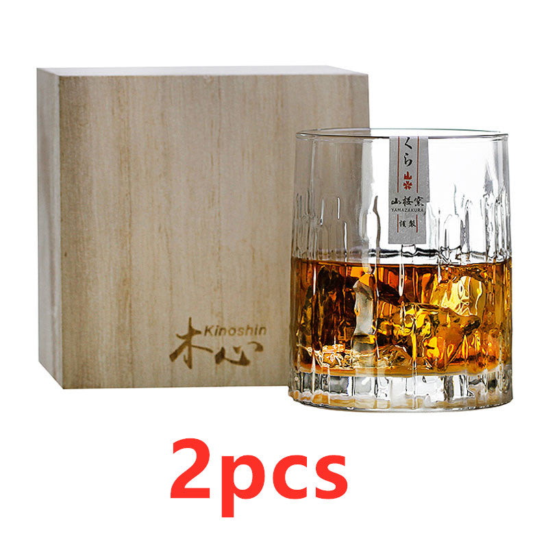 Kinoshin Japanese Style Wood Heart Whiskey Glass