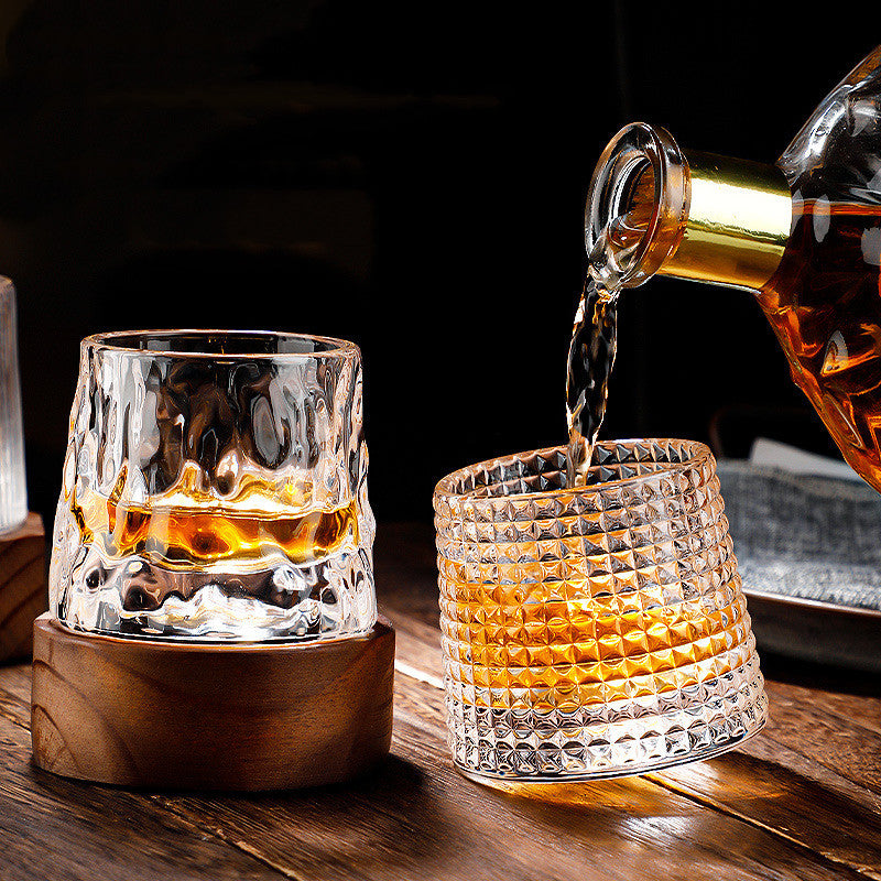 Elegant Rotating Whiskey Glass