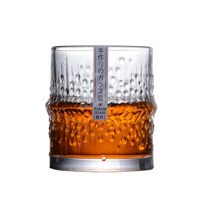 Edo Glass Rain Bamboo Japanese Whiskey Glass