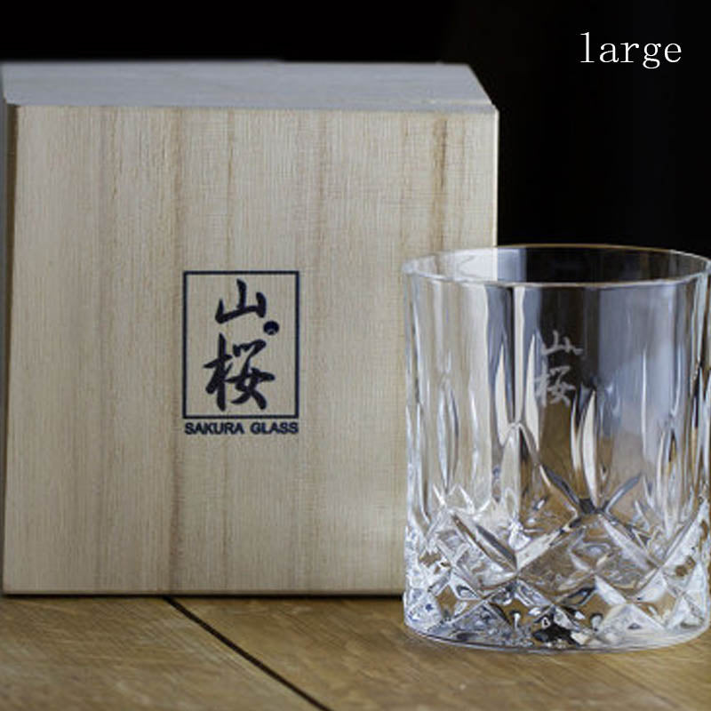 Sakura Glass Japanese Style Crystal Tumbler Whiskey Glass