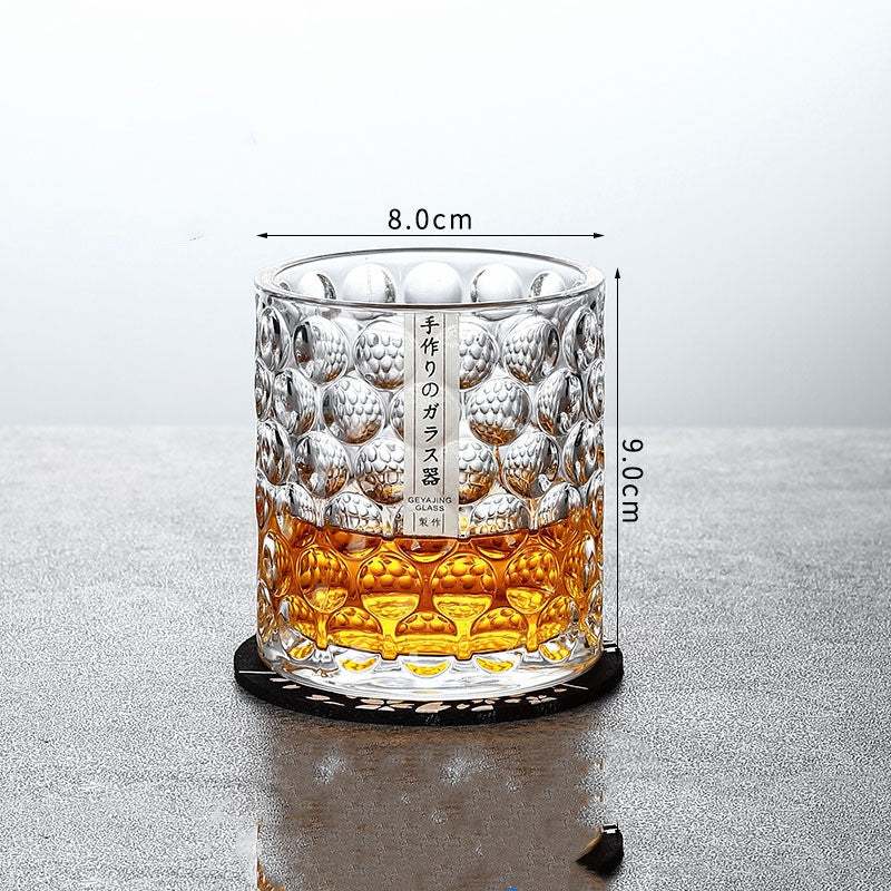 Edo Glass Elegant Japanese Fish Scale Whiskey Glass Set