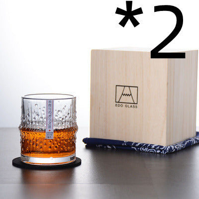Edo Glass Rain Bamboo Japanese Whiskey Glass