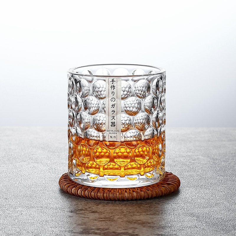 Edo Glass Elegant Japanese Fish Scale Whiskey Glass Set