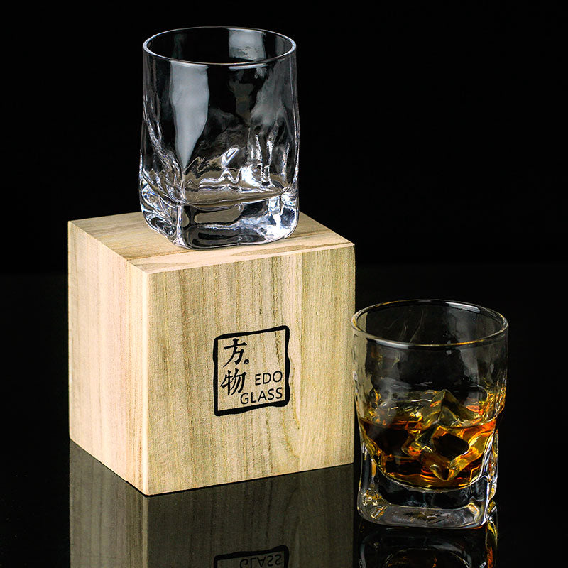 Edo Glass Japanese Irregular Tumbler Whiskey Glass