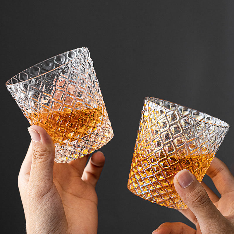 Modern Pineapple Style Crystal Whiskey Glass