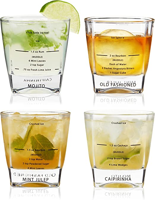 Recipe Rocks Glasses, Set of 4 by True