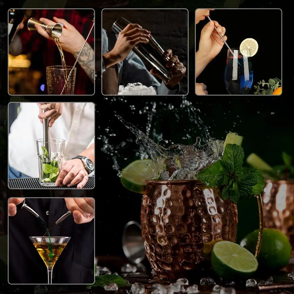 All-in-One 15 Piece Bartender Set - Stainless Steel