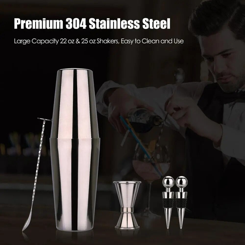 All-in-One 15 Piece Bartender Set - Stainless Steel