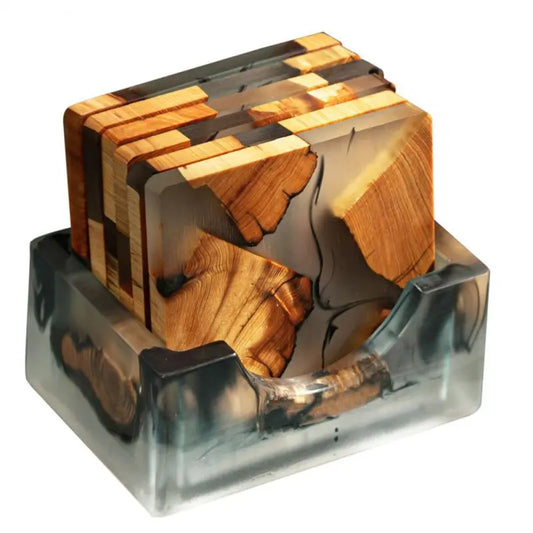 Stylish and Unique 6 Piece Wooden Coaster Set