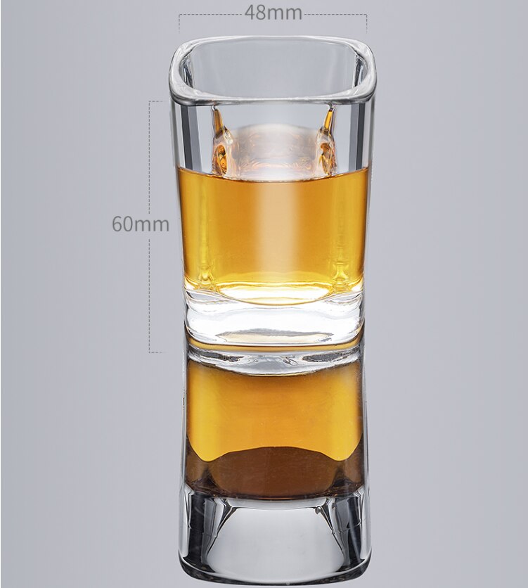 Square Shot Glass Set 6 Glasses With Optional Wooden Rack