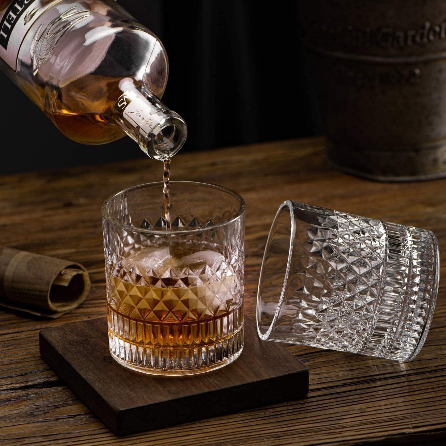 Four Piece Crystal Whiskey Glass Set