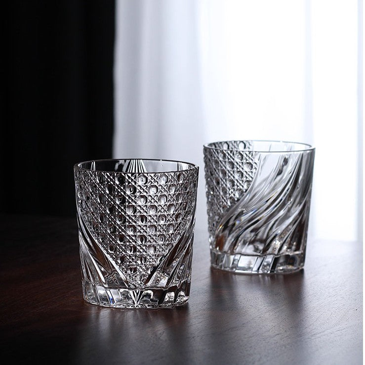 Edo Glass Japanese Ringer Whiskey Glass