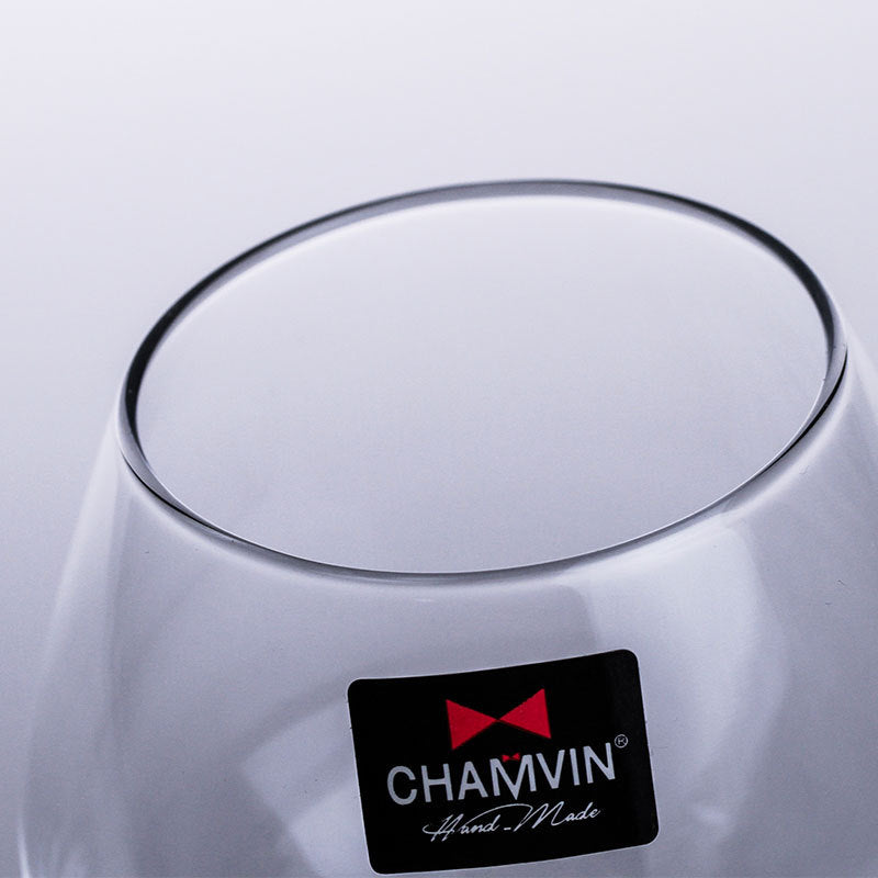 Chamvin Glass Japanese Engraved Cherry Blossom Rotating Whiskey Glass