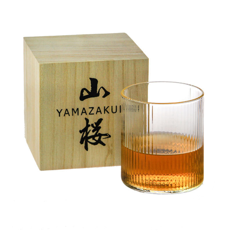 Yamazakura Japanese Vertical Grain Whiskey Glass