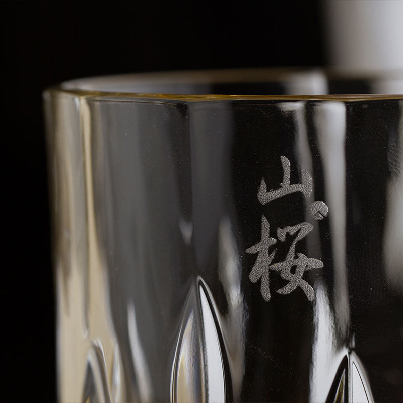 Sakura Glass Japanese Style Crystal Tumbler Whiskey Glass