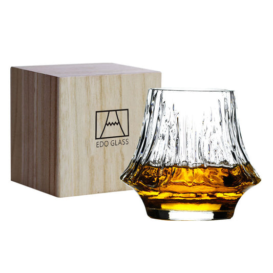 Edo Glass Japanese Mount Fuji Shaped Whiskey Glass