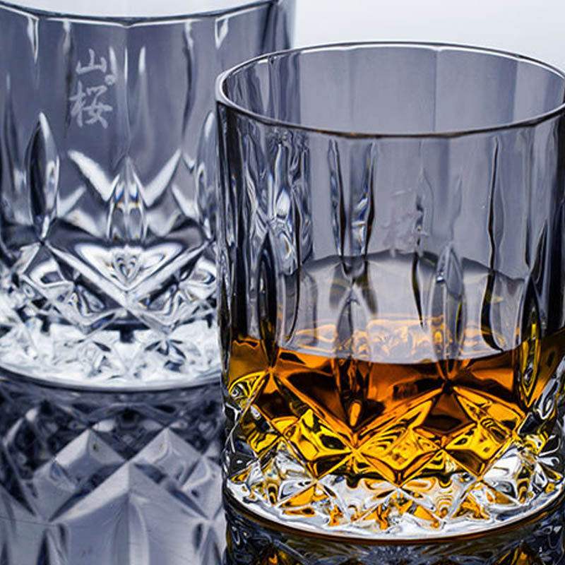 Sakura Glass Japanese Style Crystal Tumbler Whiskey Glass