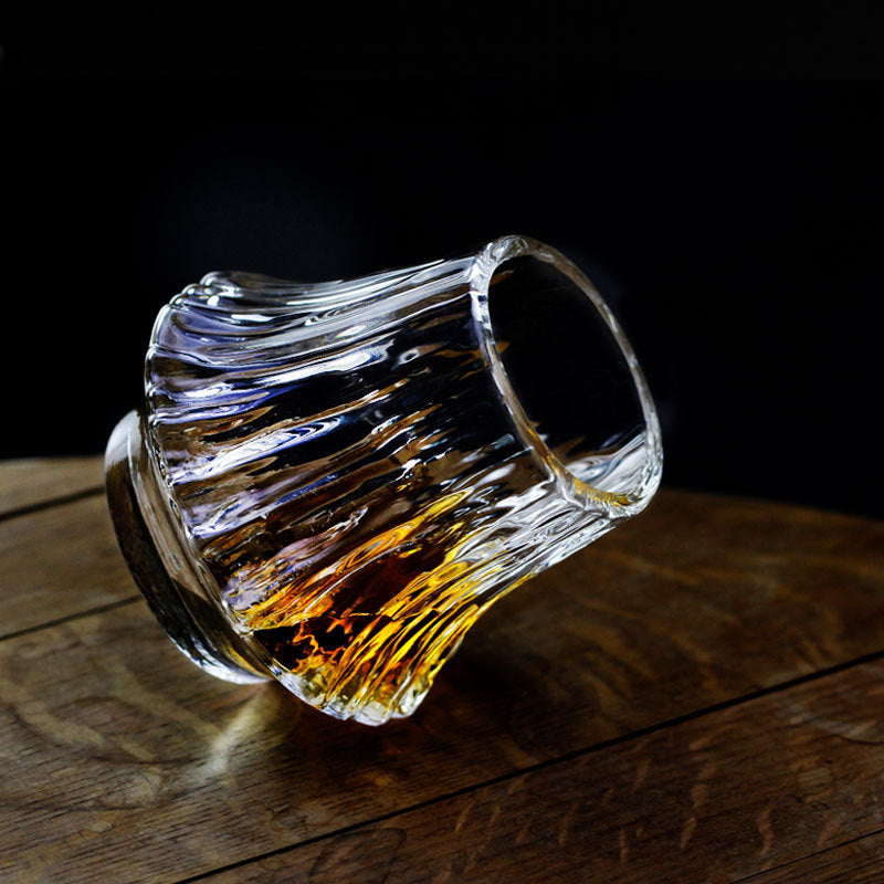 Edo Glass Japanese Mount Fuji Shaped Whiskey Glass