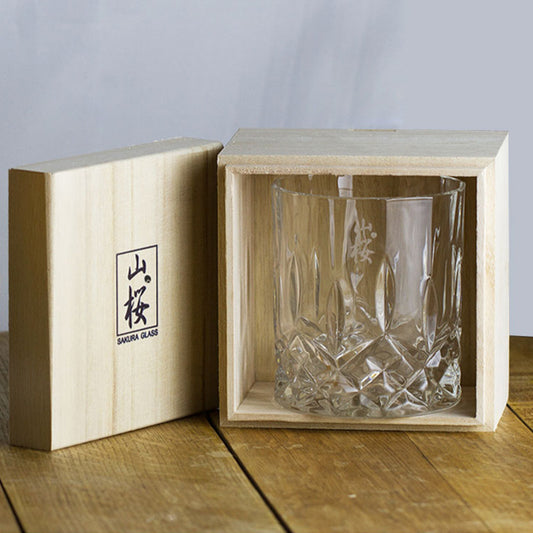 Sakura Glass Japanese Style Crystal Tumbler Whiskey Glass