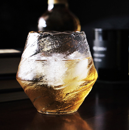 Japanese Handmade Hammered Glass Whiskey Glass