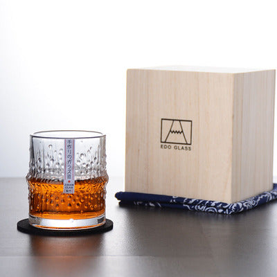 Edo Glass Rain Bamboo Japanese Whiskey Glass