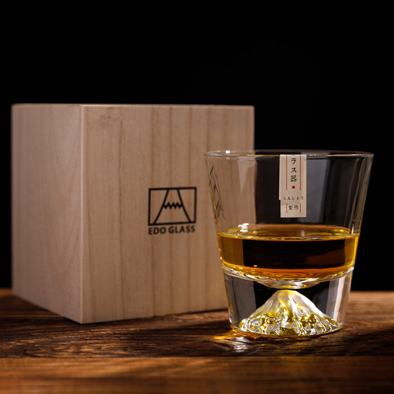 Edo Glass Japanese Mount Fuji Style Whiskey Glass