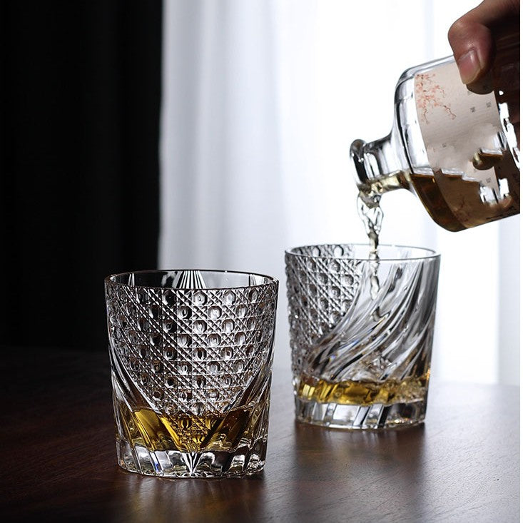 Edo Glass Japanese Ringer Whiskey Glass